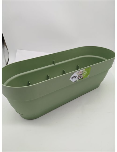 Elho Vibia Campana Trough Allin1 50 - Jardinera por Balcón - Ø 50.4 x H 17.7 cm - Verde/Pistache Green