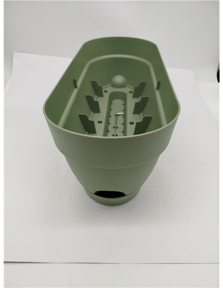 Elho Vibia Campana Trough Allin1 50 - Jardinera por Balcón - Ø 50.4 x H 17.7 cm - Verde/Pistache Green