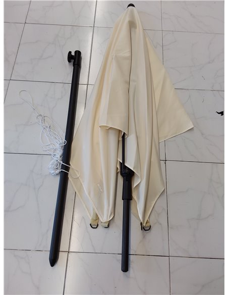 AKTIVE Sombrilla de terraza Cuadrada, 175x175 cm, Mástil de Acero inclinable, Tejido poliéster con protección UV30, 4 Varillas R