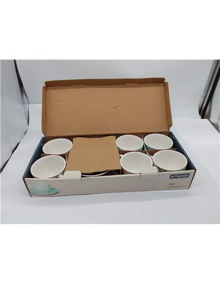 Tognana Gipsy Soft, 6 tazas de té cc 270 con 5 platos, porcelana multicolor 