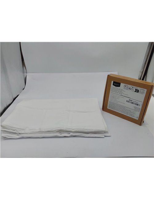 Amazon Basics Paquete de 2 Fundas de Almohada de Microfibra, 50 x 80 cm, Color Blanco Brillante