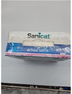 Sanicat - Arena Aglomerante Active White con Flor de Loto, Hecha de minerales naturales con control de olor garantizado, Absorbe 2