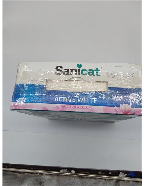 Sanicat - Arena Aglomerante Active White con Flor de Loto, Hecha de minerales naturales con control de olor garantizado, Absorbe