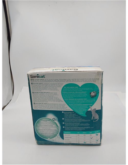 Sanicat - Arena Aglomerante Active White con Flor de Loto, Hecha de minerales naturales con control de olor garantizado, Absorbe