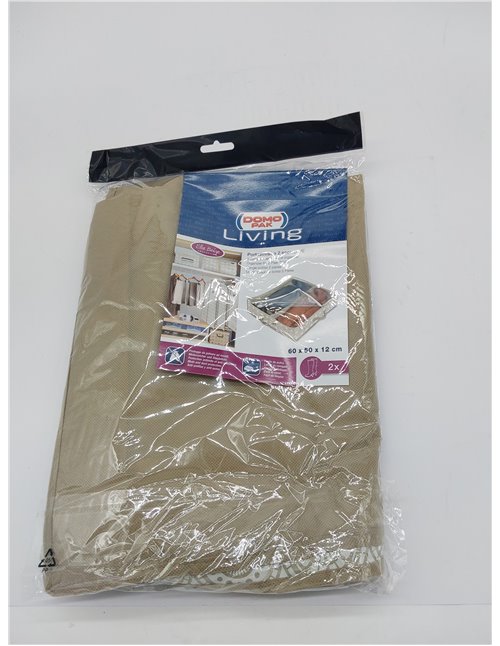 Domopak Living 8001410074300 - Funda para botas (2 compartimentos), color blanco, beige, 50 x 60 x 12 cm