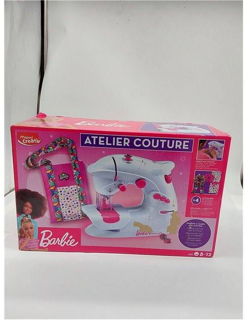Maped Creativ Taller de Costura Barbie, Set de Manualidades Infantiles para Niños, Incluye Máquina de Coser y Materiales para 4 