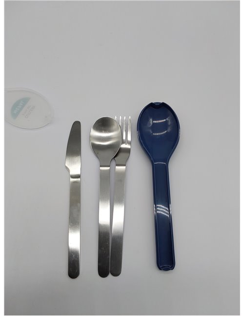 Mepal - Juego de Cubiertos de 3 Piezas Ellipse - Cuberteria para llevar - Consta de cuchillo, tenedor y cuchara - Set de Cubiert