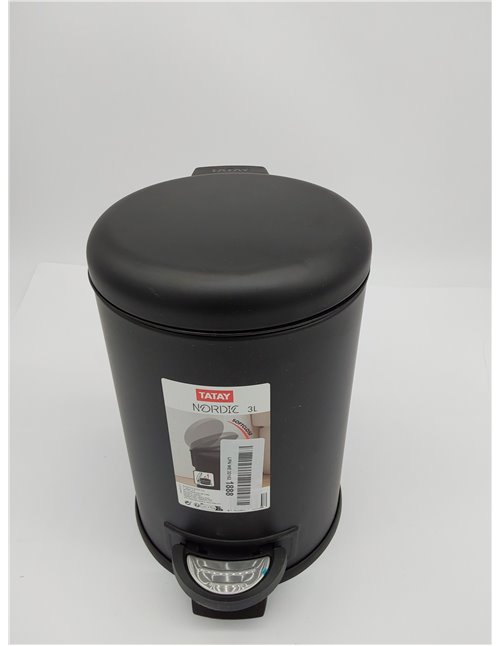Tatay Papelera Baño con Pedal de Acero Inoxidable, 3L de Capacidad, Interior Extraíble, Cierre con Caída Amortiguada, Libre de B