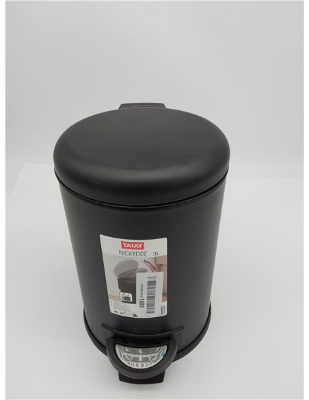 Tatay Papelera Baño con Pedal de Acero Inoxidable, 3L de Capacidad, Interior Extraíble, Cierre con Caída Amortiguada, Libre de B