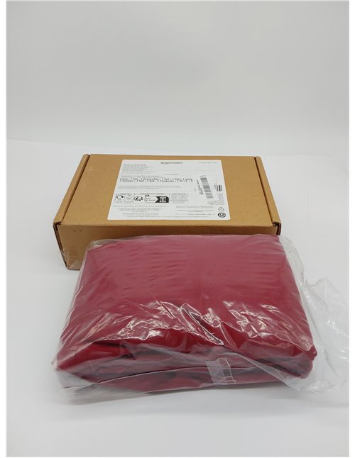 Amazon Basics Sabana Bajera Ajustable, 140 x 200 x 30 cm, de Poliéster Microfibra, Burdeos 