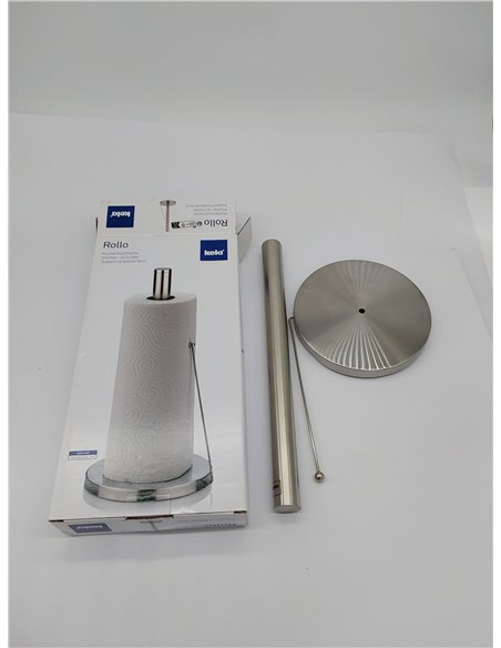 portarrollos de cocina kela vertical, también para rollos gruesos, portarrollos de papel de 33,5 cm de altura, ROLLO, acero inox