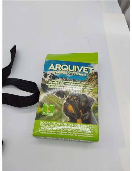 Arquivet Bozal Nylon Talla L con Lazo Acolchado para Perros - Paseo, adiestramiento y protección - Color Negro - para Perros med