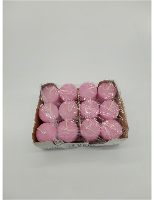 Cereria di Giorgio Risthò - Velas de 4 cm de diámetro, 7 cm de altura, color rosa polvo, paquete de 12 unidades