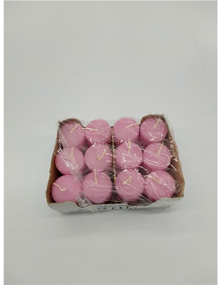 Cereria di Giorgio Risthò - Velas de 4 cm de diámetro, 7 cm de altura, color rosa polvo, paquete de 12 unidades