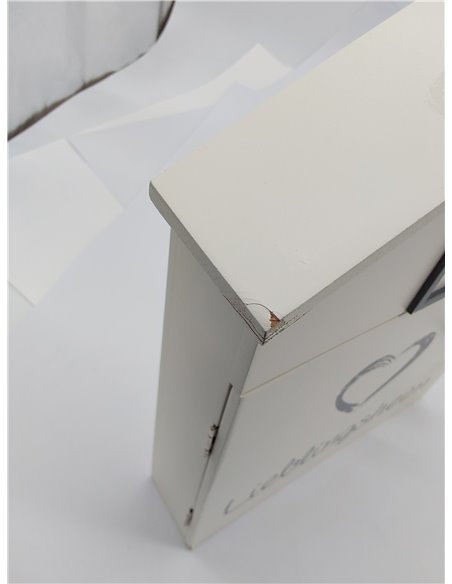 Out of the blue Caja para Llaves de Madera, Color Blanco, 24 x 6 x 29,5 cm 