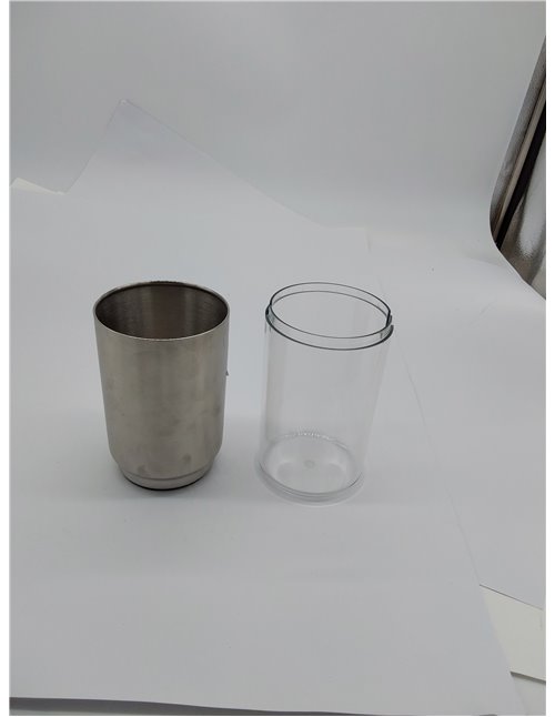 iDesign Austin Soporte para cepillos de dientes de plástico y metal, porta cepillos de dientes con tapa, transparente/plateado m