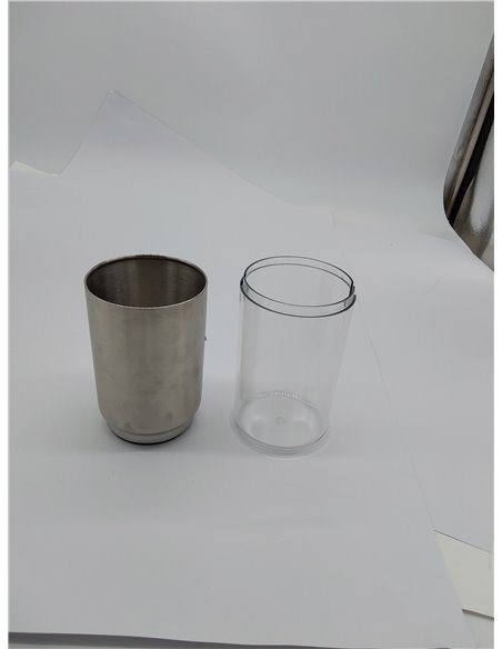 iDesign Austin Soporte para cepillos de dientes de plástico y metal, porta cepillos de dientes con tapa, transparente/plateado m