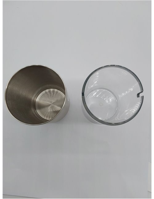 iDesign Austin Soporte para cepillos de dientes de plástico y metal, porta cepillos de dientes con tapa, transparente/plateado m