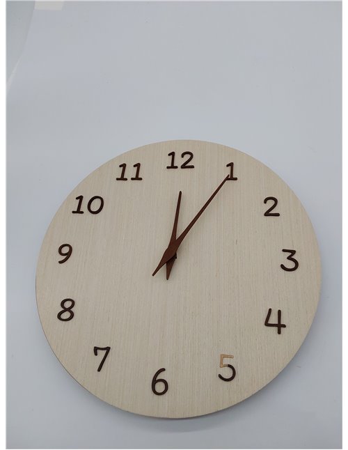 TFA Dostmann Reloj de Pared analógico de Madera 60.3072.01 con números y manecillas 3D de Madera, Reloj para Cocina, Sala de Est