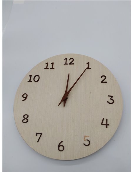 TFA Dostmann Reloj de Pared analógico de Madera 60.3072.01 con números y manecillas 3D de Madera, Reloj para Cocina, Sala de Est