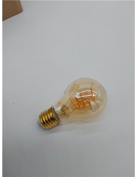 Amazon Basics Bombilla LED E27 vintage, cristal ámbar retro, A60, 4 W (equivalente a 25 W), paquete de 1, luz ultracálida de 180