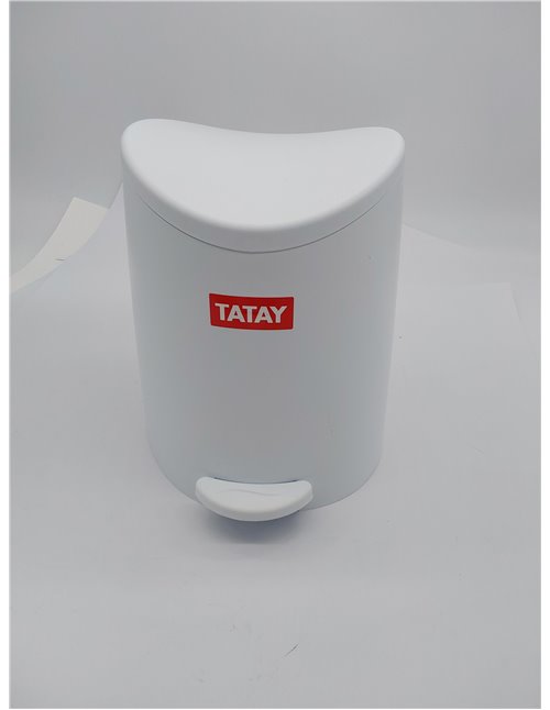 TATAY Papelera Baño con Pedal Estándar 3L | Diseño Práctico y Funcional | Plástico de Gran Resistencia | Compacta y Fácil de Usa