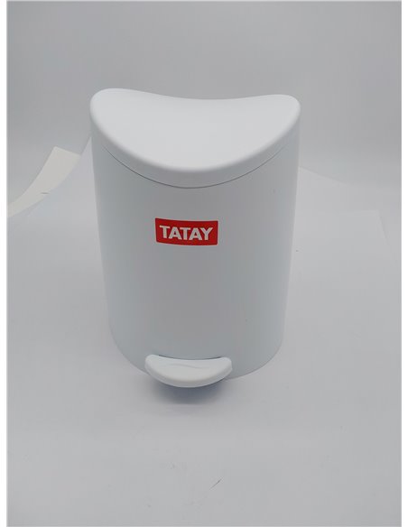 TATAY Papelera Baño con Pedal Estándar 3L | Diseño Práctico y Funcional | Plástico de Gran Resistencia | Compacta y Fácil de Usa