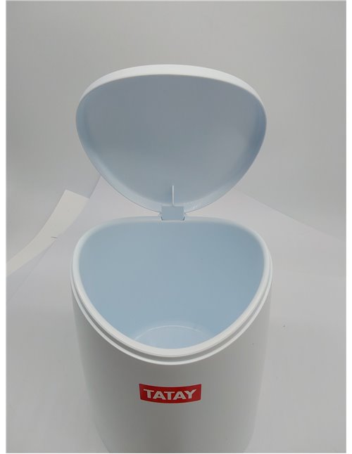 TATAY Papelera Baño con Pedal Estándar 3L | Diseño Práctico y Funcional | Plástico de Gran Resistencia | Compacta y Fácil de Usa