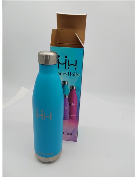 HoneyHolly Botella agua Acero Inoxidable, Botella Termica - 750ml sin BPA, Botella de Agua Deportiva, Doble Pared al Vacío a Pru
