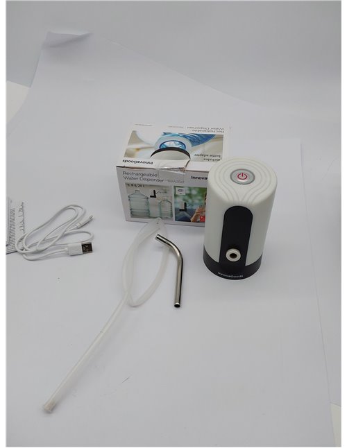InnovaGoods Dispensador de Agua, Recargable, garrafa, Grifo, Fria embotellada, Capacidad 20L, 4W, Color Blanco