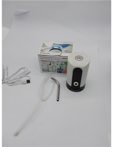 InnovaGoods Dispensador de Agua, Recargable, garrafa, Grifo, Fria embotellada, Capacidad 20L, 4W, Color Blanco