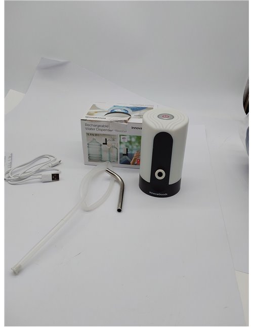 InnovaGoods Dispensador de Agua, Recargable, garrafa, Grifo, Fria embotellada, Capacidad 20L, 4W, Color Blanco