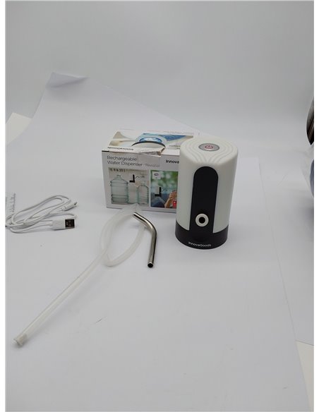 InnovaGoods Dispensador de Agua, Recargable, garrafa, Grifo, Fria embotellada, Capacidad 20L, 4W, Color Blanco