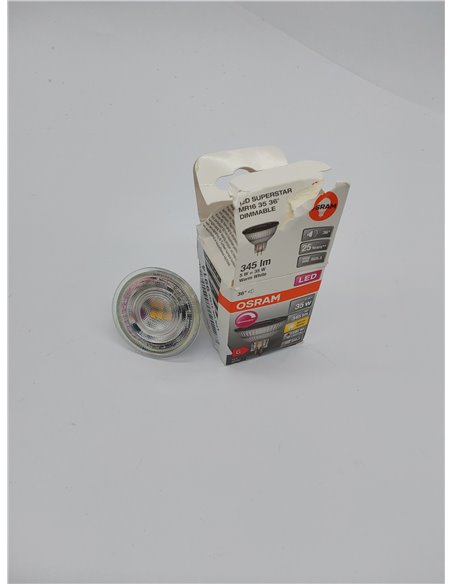 OSRAM Lámpara reflectora Superstar, GU5.3 base, vidrio transparente ,Blanco cálido (2700K), 345 Lumen, sustituto de 35W-iluminan
