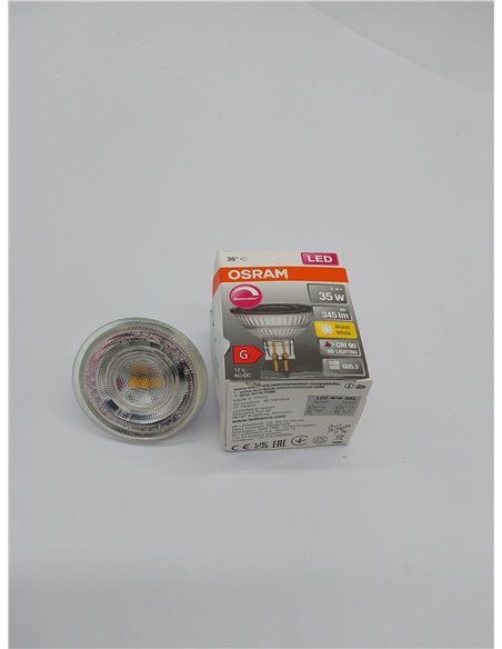 OSRAM Lámpara reflectora Superstar, GU5.3 base, vidrio transparente ,Blanco cálido (2700K), 345 Lumen, sustituto de 35W-iluminan