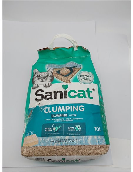 Sanicat - Arena para gatos Aglomerate con aroma a jabón de Marsella| Con control de olor garantizado | Absorbe la humedad y faci