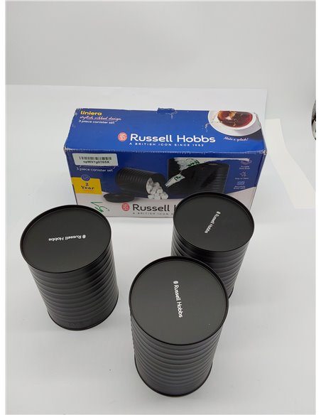 Russell Hobbs RH03268EU7 Ribbed Juego de botes de 3 piezas - juego de 3 recipientes de almacenamiento de cocina para té, café y 