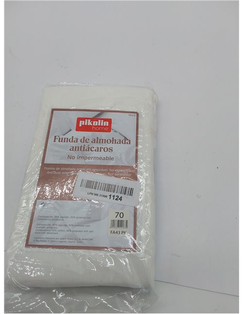 Pikolin Home Funda de Almohada Antiácaros, Muy Transpirable, Extrasuave, Cremallera Lateral 