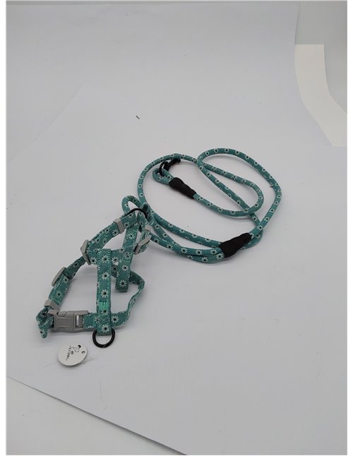 PETTOM Arnes Gato Ajustable Antiescape con Correa Cuerda Redonda Cómodo Seguridad Arnés de Gato para Pequeño Medio Grande Gato A