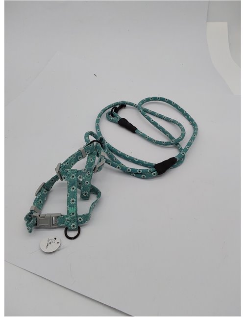 PETTOM Arnes Gato Ajustable Antiescape con Correa Cuerda Redonda Cómodo Seguridad Arnés de Gato para Pequeño Medio Grande Gato A