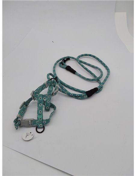 PETTOM Arnes Gato Ajustable Antiescape con Correa Cuerda Redonda Cómodo Seguridad Arnés de Gato para Pequeño Medio Grande Gato A
