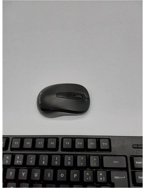 NGS Euphoria- Kit de Ratón y Teclado Inalámbrico de 2.4 GHz, QWERTY Español, Negro