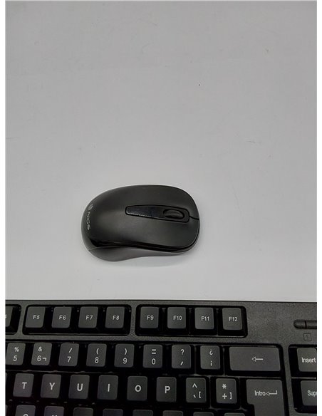 NGS Euphoria- Kit de Ratón y Teclado Inalámbrico de 2.4 GHz, QWERTY Español, Negro