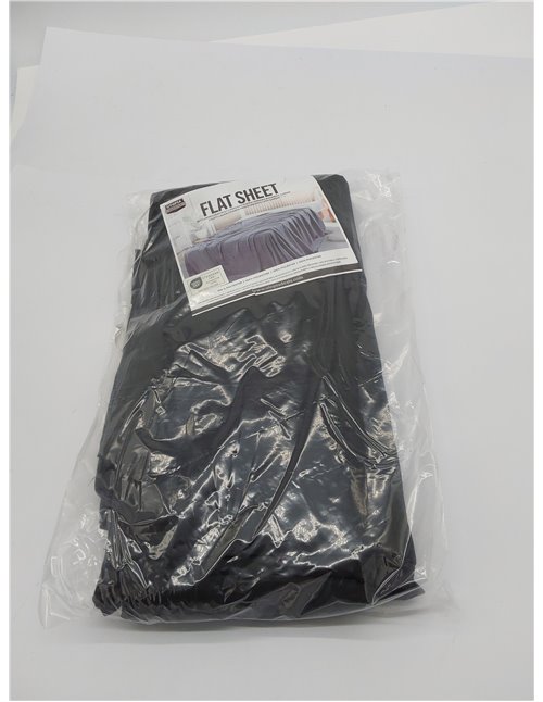 Utopia Bedding Sábana Plana - Sábana Encimera Suave de Microfibra Cepillada (Negro, Cama 150-259 x 266 cm) 