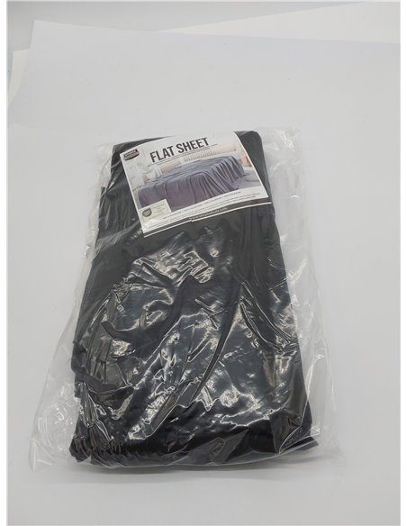 Utopia Bedding Sábana Plana - Sábana Encimera Suave de Microfibra Cepillada (Negro, Cama 150-259 x 266 cm) 