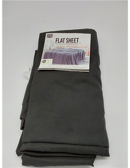 Utopia Bedding Sábana Plana - Sábana Encimera Suave de Microfibra Cepillada (Negro, Cama 150-259 x 266 cm) 