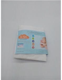 Pack de 2 Protectores de Colchón de Cuna 75x35 cm Impermeables y Transpirables en Rizo de Algodón Suave, Ajuste con Elásticos, A