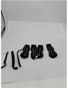 AUAUY 2 Pares Calcetines para Perros y Gatos Con Correa Ajustable, Zapatos para Dejar de Lamer - para Perros Pequeños Medianos G