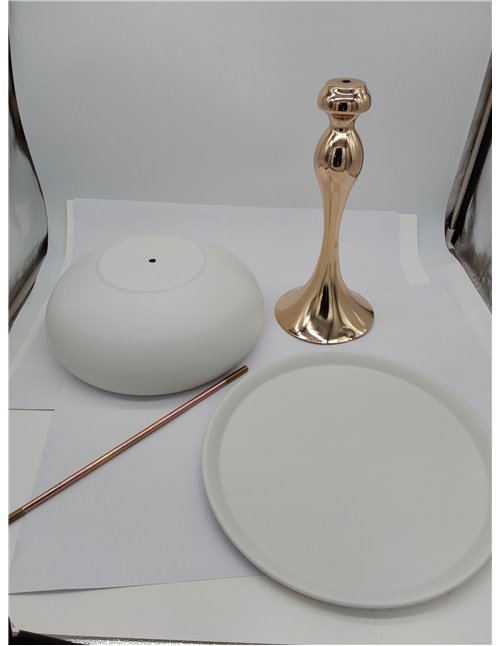 HOME DECO FACTORY, HD0387, Portobello M1, CollectionMirage, Muebles, Oficina, Mesa Auxiliar-Gigoña, 38x54x38 cm, Blanco Dorado