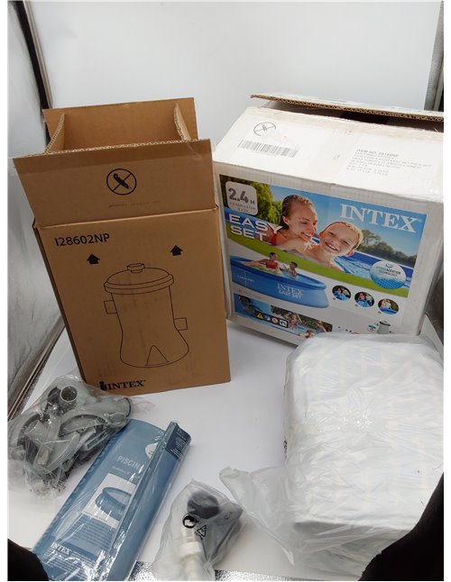 Intex 55237 - Piscina Hinchable, Ø244x61 cm, 1.942 litros, Piscina Redonda, con depuradora Cartucho, 1.250 litros/Hora, Filtro C